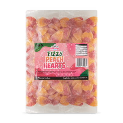 Fizzy Peach Hearts Bulk Bag 1Kg. Wholesale - United Kingdom - Halal Sweets Company