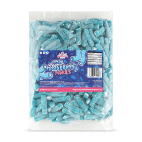 Fizzy Raspberry Pencils Bulk Bag 1Kg. Wholesale - United Kingdom - Halal Sweets Company
