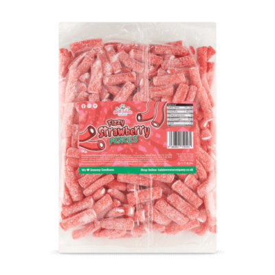 Fizzy Strawberry Pencils Bulk Bag 1Kg. Wholesale - United Kingdom - Halal Sweets Company