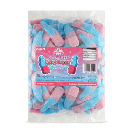 Giant Fizzy Bubblegum Bottles Bulk Bag 1Kg. Wholesale - United Kingdom - Halal Sweets Company
