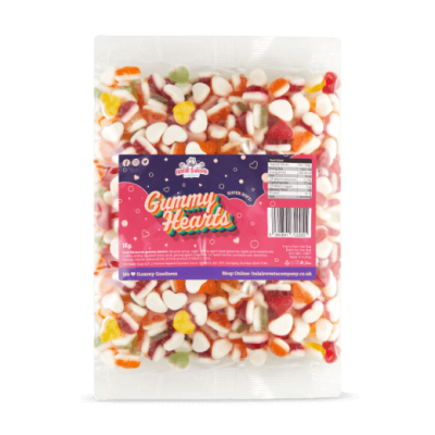 Gummy Hearts Bulk Bag 1Kg. Wholesale - United Kingdom - Halal Sweets Company