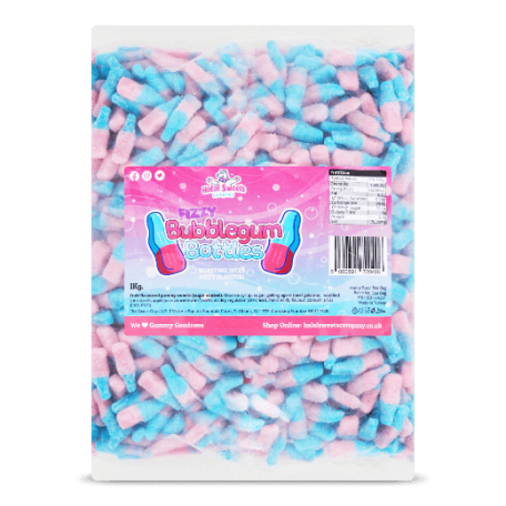 Fizzy Bubblegum Bottles Bulk Bag 1Kg. Wholesale - United Kingdom - Halal Sweets Company