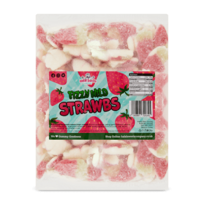 Fizzy Wild Strawbs Bulk Bag 1Kg. Wholesale - United Kingdom - Halal Sweets Company