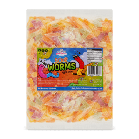 Sour Worms Bulk Bag 1Kg. Wholesale - United Kingdom - Halal Sweets Company